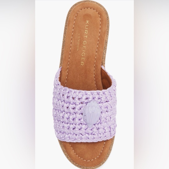 Kurt Geiger Lilac Woven Wedge Sandals NIB NWT - Picture 5 of 6